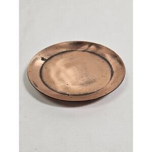 Vintage Ashtray Copper Ashtray Crude Hand polished brushed Patina 5"